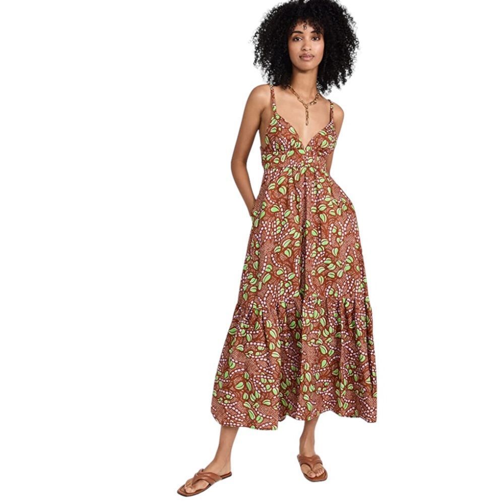 A.L.C Rhodes Cutout Cotton Print Maxi Dress Women Size 6